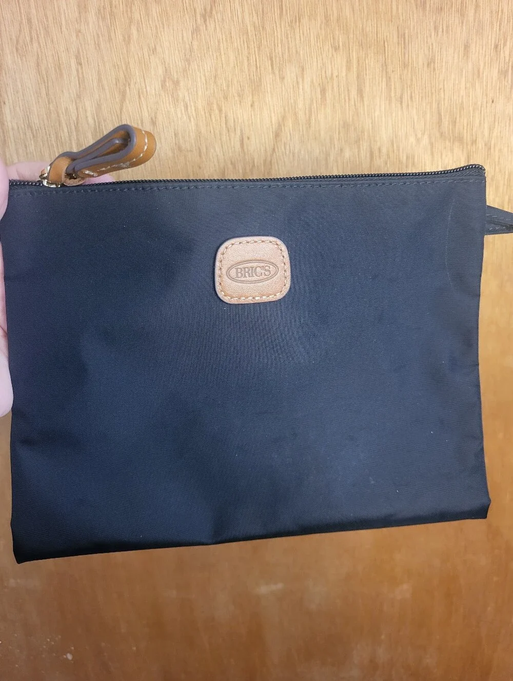 Bric's Milano Black Luxury X-collection Commuter Tote with Tan Leather Handles.